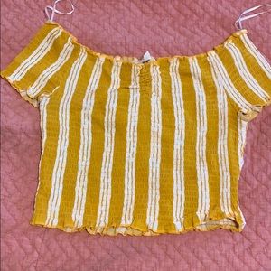 Yellow striped crop top
